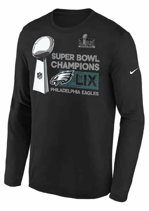 Nike Philadelphia Eagles Grey 2024 Super Bowl Champions Locker Room Long Sleeve T Shirt