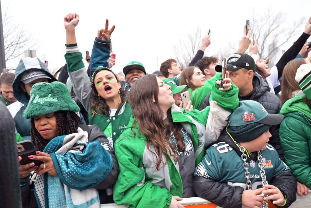 Eagles Standout And Offensive Player Of The Year Saquon Barkley Celebrates Super Bowl Win With Philly Fans At Raising Cane's