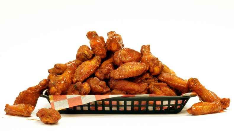 A mountain of Chicken Wings.