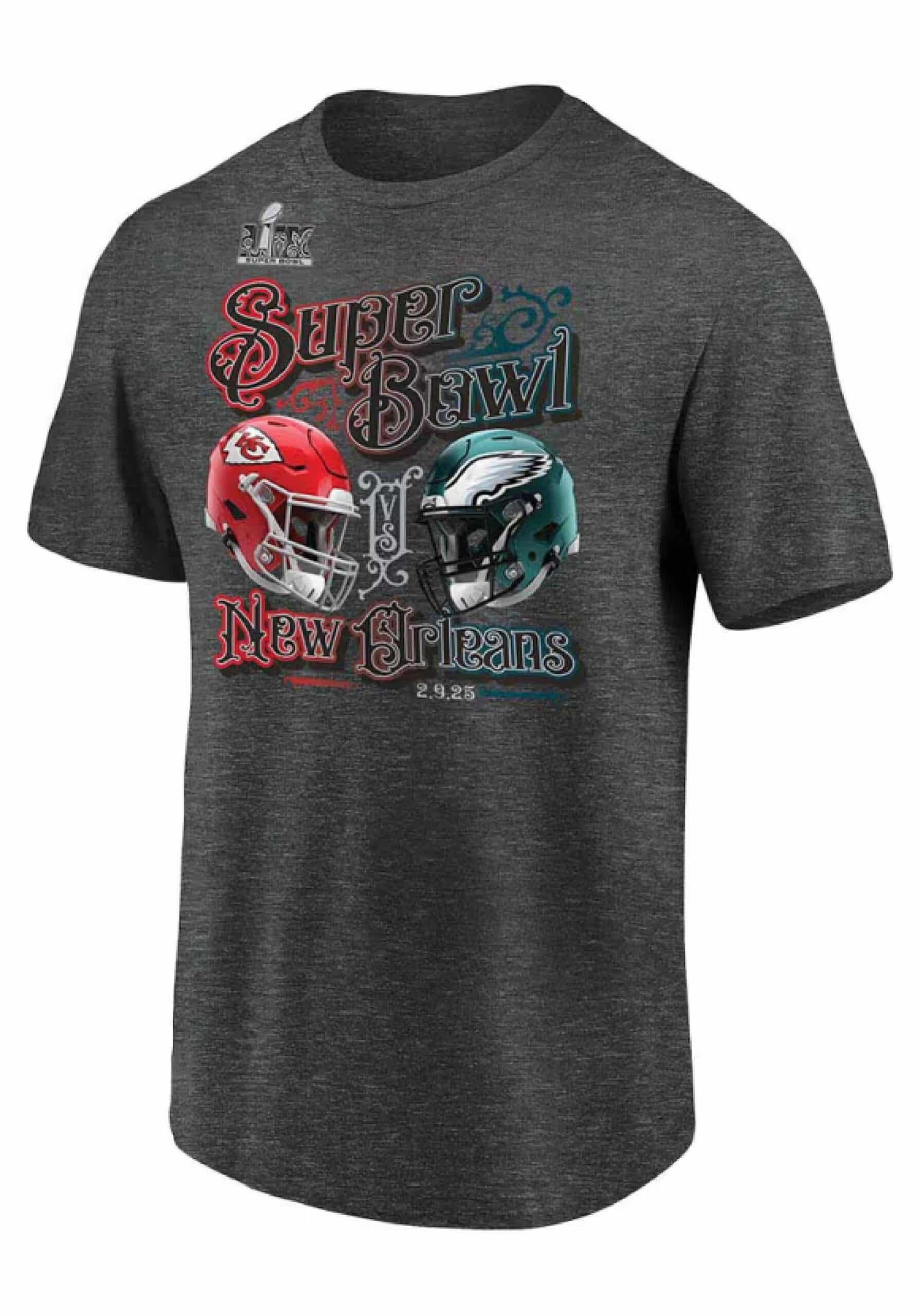 Kansas City Chiefs Charcoal Final Battle SB Matchup vs. Eagles Short Sleeve T Shirt